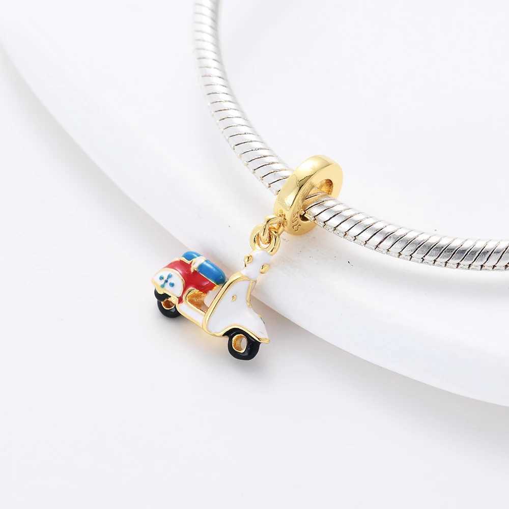 New 925 Silver Bicycle Super Cool Motorcycle Key Car Sunglasses Charm Pendant Suitable for Original Bracelets DIYWomens JewelryXJ250517