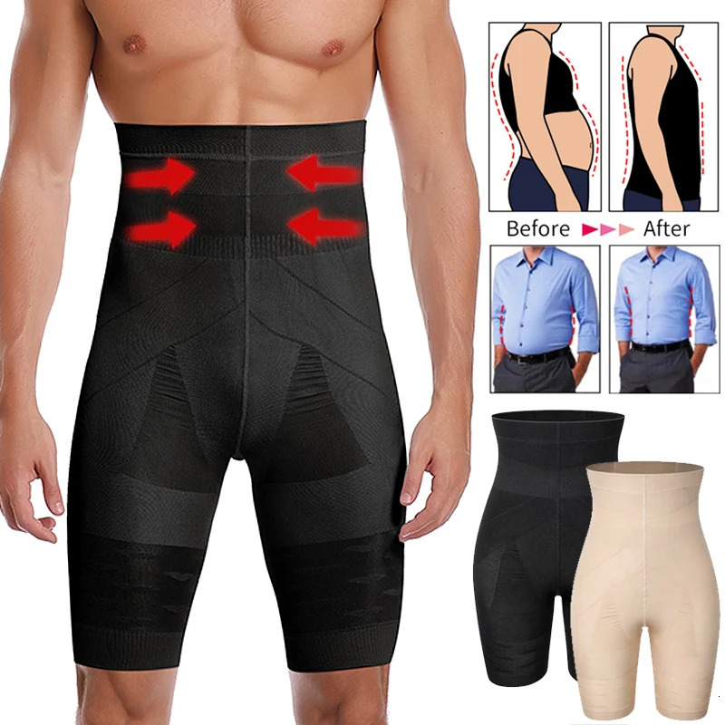 Men Body Shaper Tummy Control Shorts Shapewear Belly Girdle Boxer Briefs High Waisted Slimming Underwear Leg Compression Pes 250517