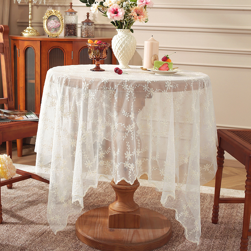 B397 lace light luxury high-end tablecloth French rectangular tablecloth retro TV coffee table cover cloth medieval atmosphere new