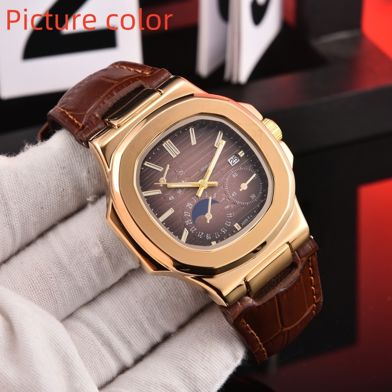 Pate Wrist Watches for 2025 Mens Watches Three needles Quartz Watch High Quality Top Luxury Brand designer Clock Leather Strap Fashion GENEVE Holiday Gift Montre
