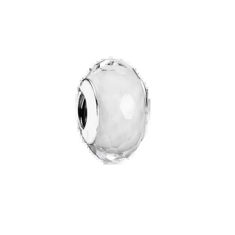 New Winter Blue Snowflake Faceted Blue Murano Glass Charm Bead Women Jewelry Fit Original 925 Sterling Silver BraceletXJ250517