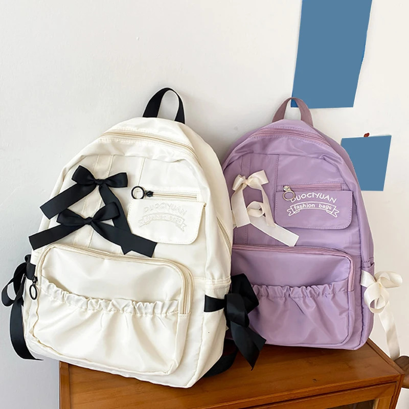 Backpacks Cute Backpack Women School Backpack for College Students College Style Bowknot Personality Kawaii Bags for Women 250514