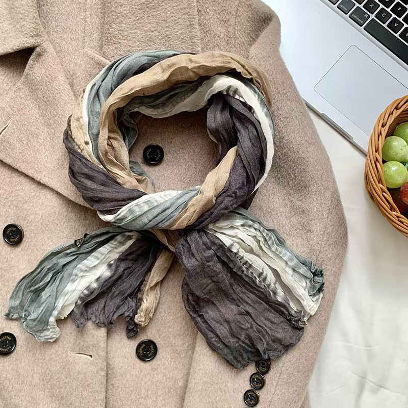 T728 scarf shawl high-end 2025 new style outer wear fashionable splicing warm multi-purpose scarf tie-dye shawl