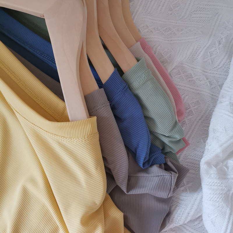 P1806 Ice silk cool skirt women's loose mid-length nightdress comfortable solid color simple large size ladies dress