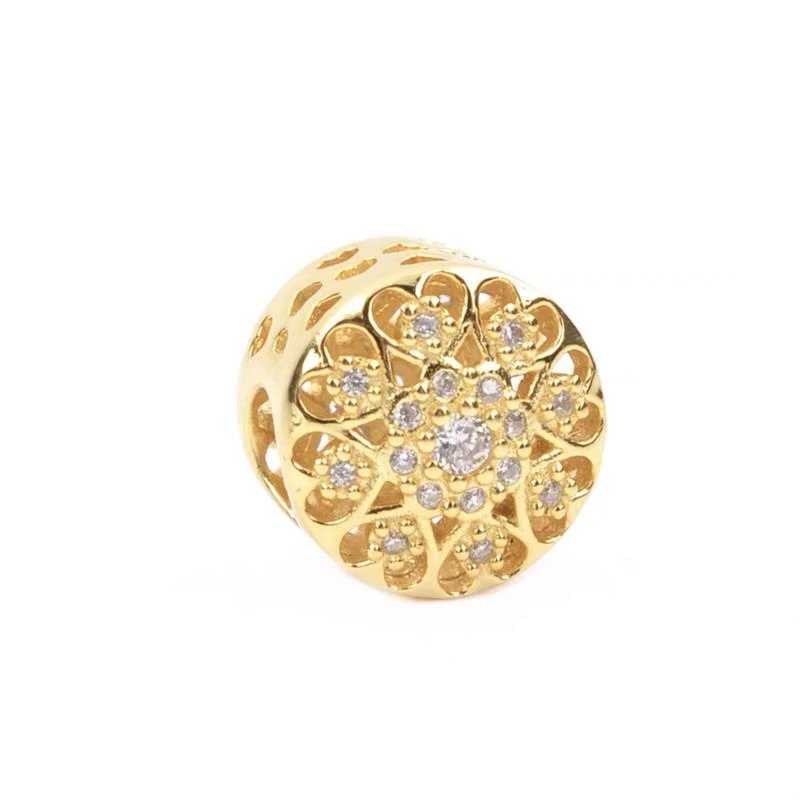 NEW Gold Plated Sparkling Cross Infinity Heart Dangle Charm Baed Fit Original 925 Sterling Silver Bracelet DIY JewelryXJ250517
