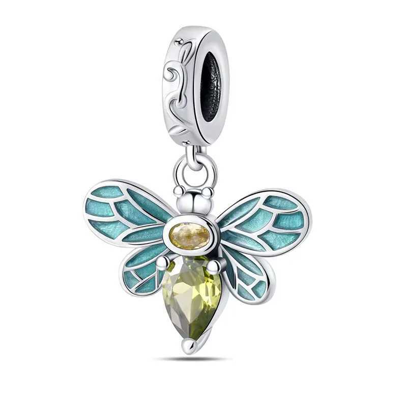 2025 New 925 Silver Bead Charm Spring Series Sparkling Butterfly Dangle Charm Diy Fit Original Pand Bracelet Women Jewelry GiftXJ250517