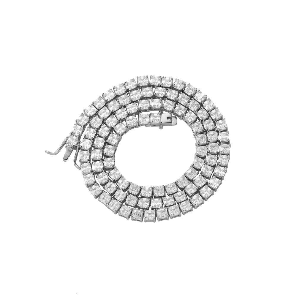 Fashionable Moissanite necklace with CZ ice crystal cross shaped brass chain, suitable for wedding ocns