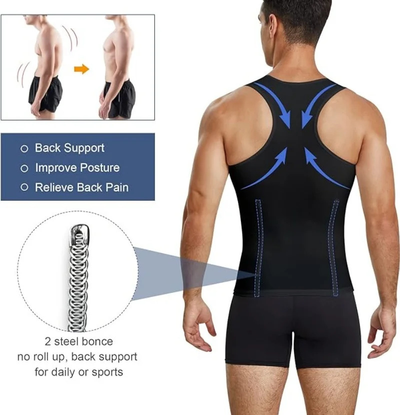 Mens Body Shaper Compression Vest Abdomen Shapewear Tummy Slimming Sheath Gynecomastia Shapers Corset Waist Trainer Fajas Tops 250517
