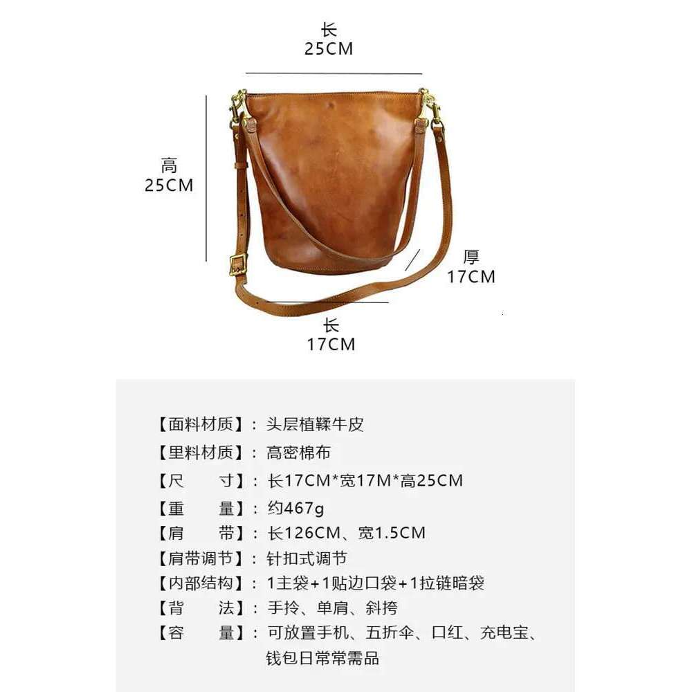 Simple fashion genuine ladies bucket shoulder outdoor casual party real cow leather women's crossbody bag