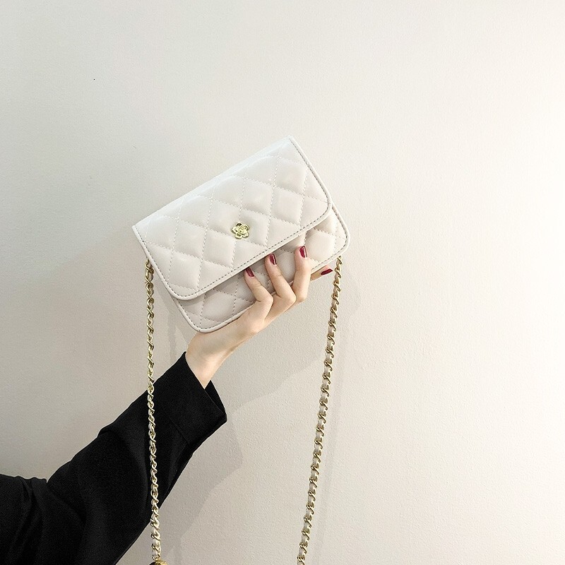 2025 Designer Fashion Casual Super Fire Mini Women's Summer Trendy Chain Niche Net Red Ling Grid One Shoulder Crossbody Bag