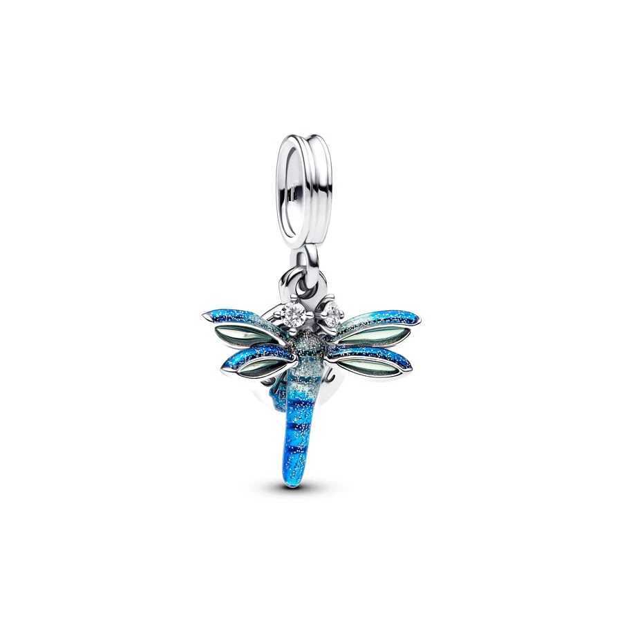 New Fine Blue Series Sparkling Oversized Butterfly Dragonfly Charm Beads Fit Original 925 Silver Bracelet DIY Women Jewelry GiftXJ250517
