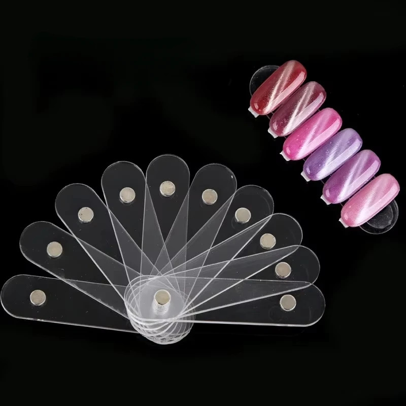 False Nail Tips Display Stand With Magnet Transparent Practice Acrylic Gel Polish Holder Strip Manicure Showing Tools 250517
