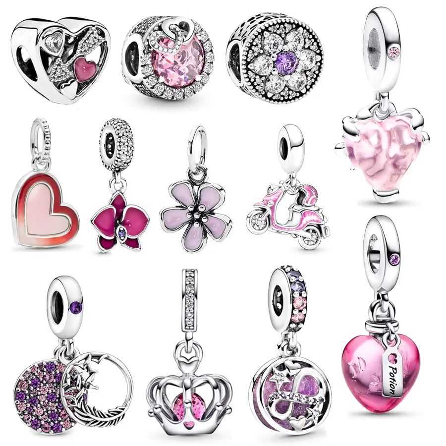 Fine Regal Crown Glittering Infinity Hearts Dangle Charm Beads Fit Original 925 Sterling Silver Bracelet Women JewelryXJ250517