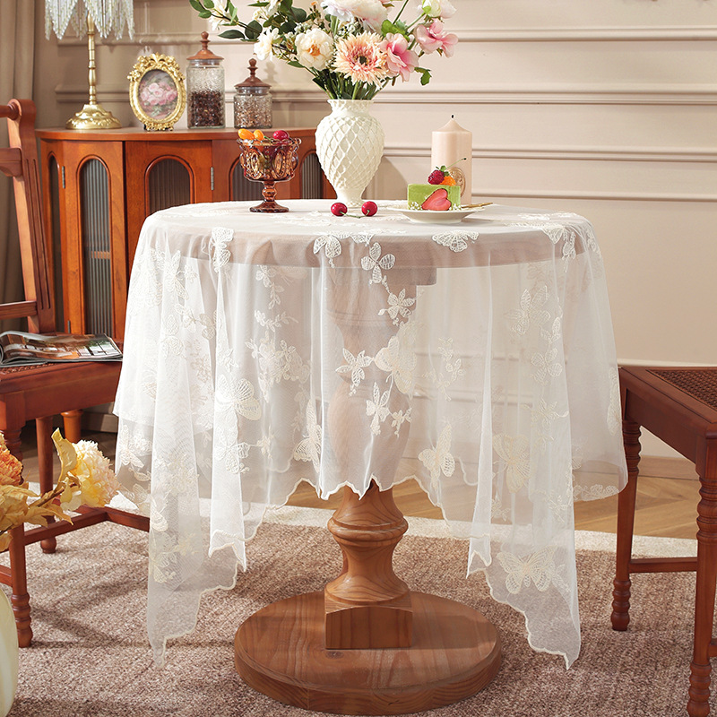 B397 lace light luxury high-end tablecloth French rectangular tablecloth retro TV coffee table cover cloth medieval atmosphere new