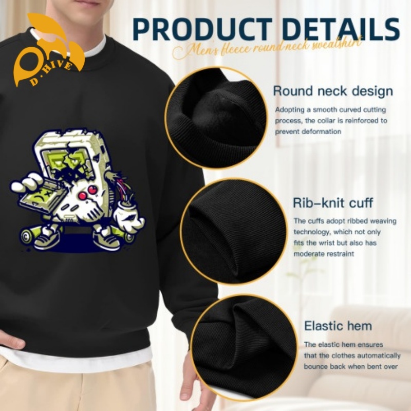 Free Shipping Men's sweatshirt, men's Gothic printed super large hip-hop sweatshirt women's retro sweatshirt fashionable casual street 