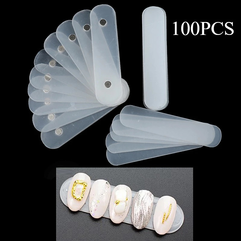 False Nail Tips Display Stand With Magnet Transparent Practice Acrylic Gel Polish Holder Strip Manicure Showing Tools 250517