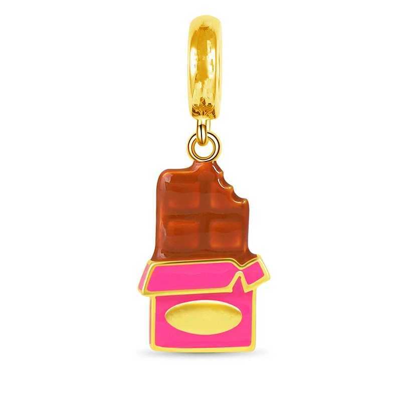 New Chocolate Coffee Pizza Doughnuts Afternoon Tea Series Charm Bead Pendant Fit Original 925 Silver Bracelets DIY Women JewelryXJ250517