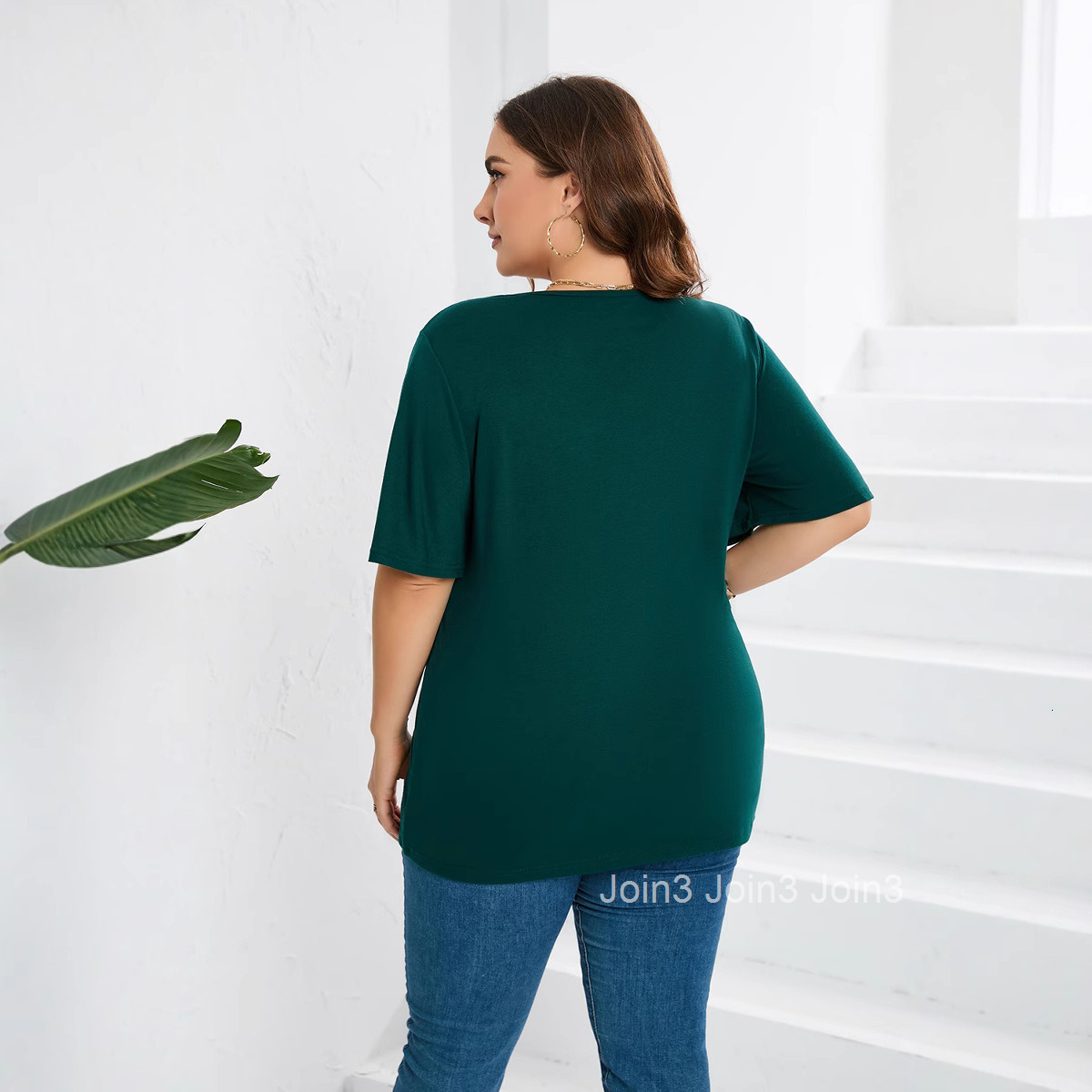 Womens Flare Sleeves Short Sleeve T-shirt Lace Panel Top Large Womens Wear