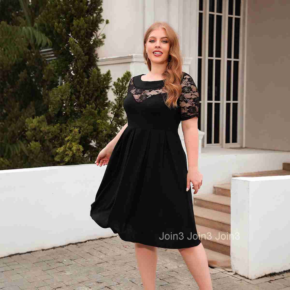 New Cut-out Lace Casual Loose Dress Holiday Dress Large Womens Dress