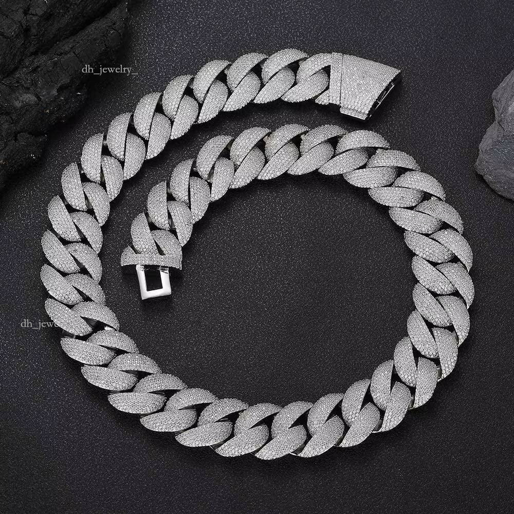 Nuoya High Quality 22mm Chunky Men Choker Jewelry Iced Out Full Dia Cuban Link Chain Necklace For Women
