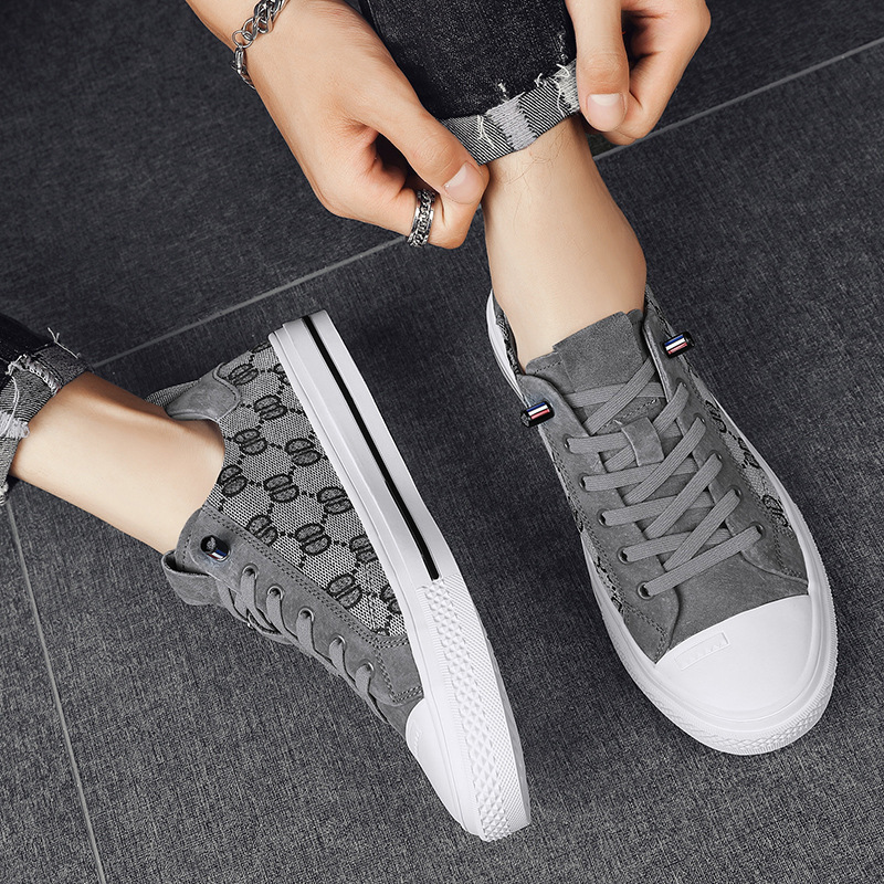 Free delivery designer 2025 summer men's canvas trendy shoes, men's casual board shoes, adult standard sports trendy shoes