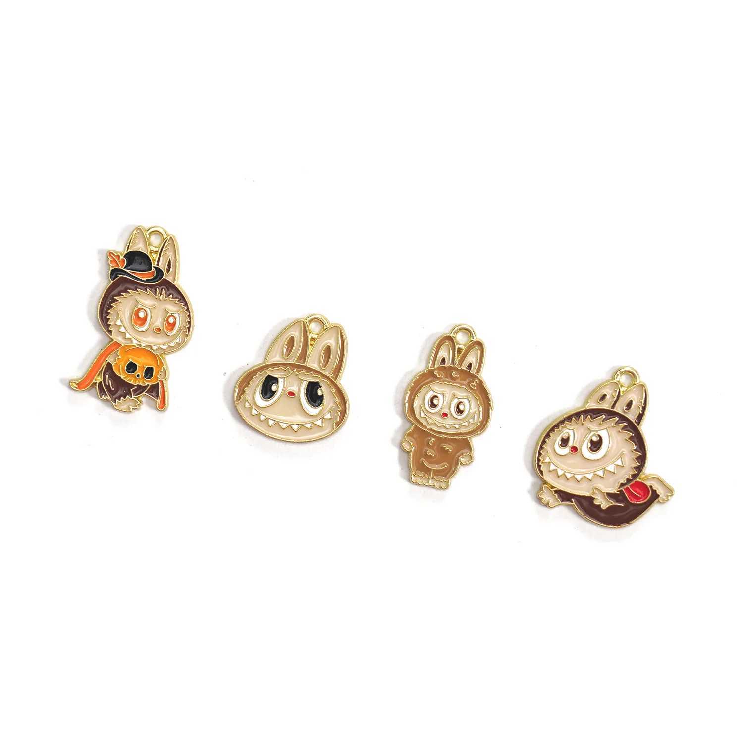 10PCS Zinc Alloy Oil Drip Enamel Cartoon Labubu Charms For Jewelry Making Supplies Diy Necklace Earrings BraceletXJ250517