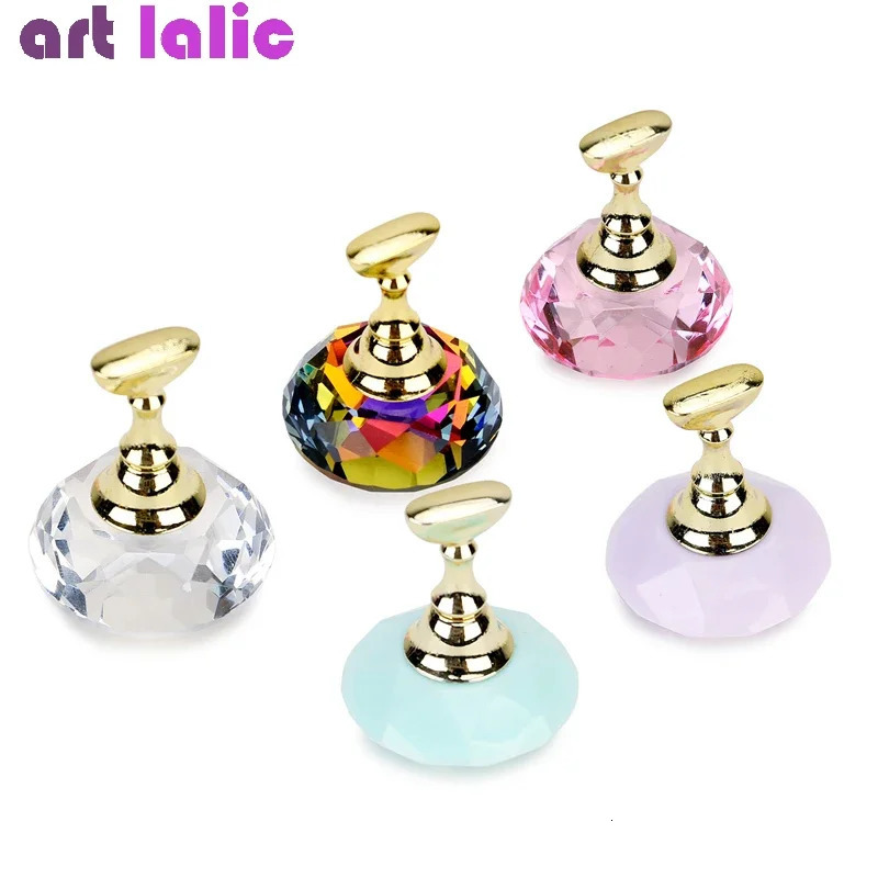 Magnetic Nail Display Stand Holder 5 Tips Practice Training Tips Crystal Base Nail Art Display Stand 250517