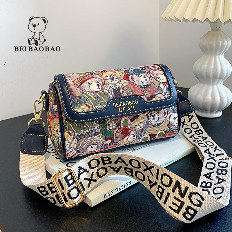 2025 Designer Fashion North Niche Design Cartoon Teddy Bear Trendy Fashionable Crossbody Single Shoulder Womens Bag