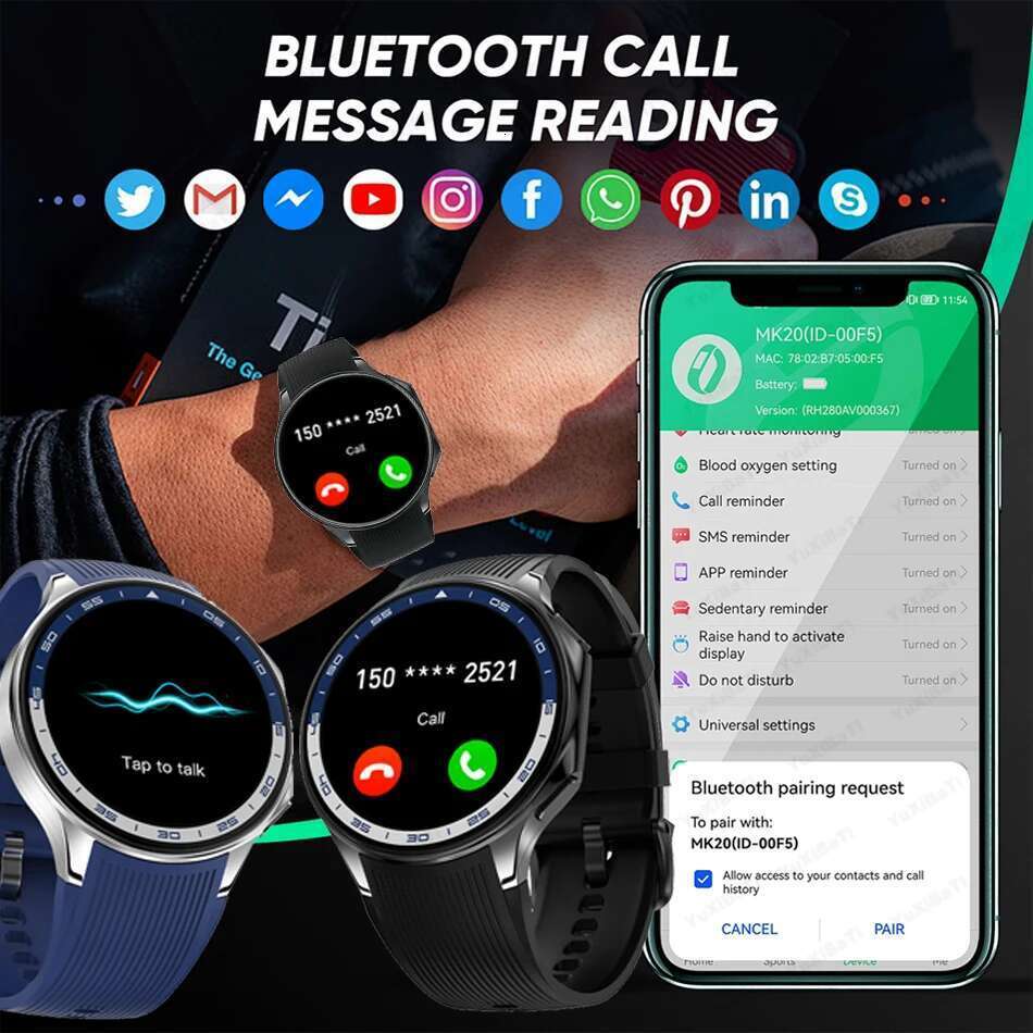 2025 New OPPO X Smart Watch 4G Memory Music Video Bluetooth Call IP68 Waterproof AMOLED Smartwatch For TWS Earphones