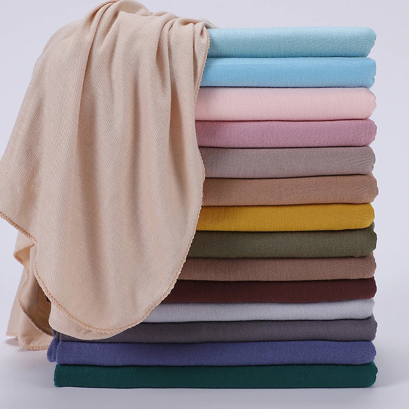 Selling Jersey Hijab Stretchy Scarf Plain Head Scarves Wholesale Women Cotton Headwrap Shawl 250517