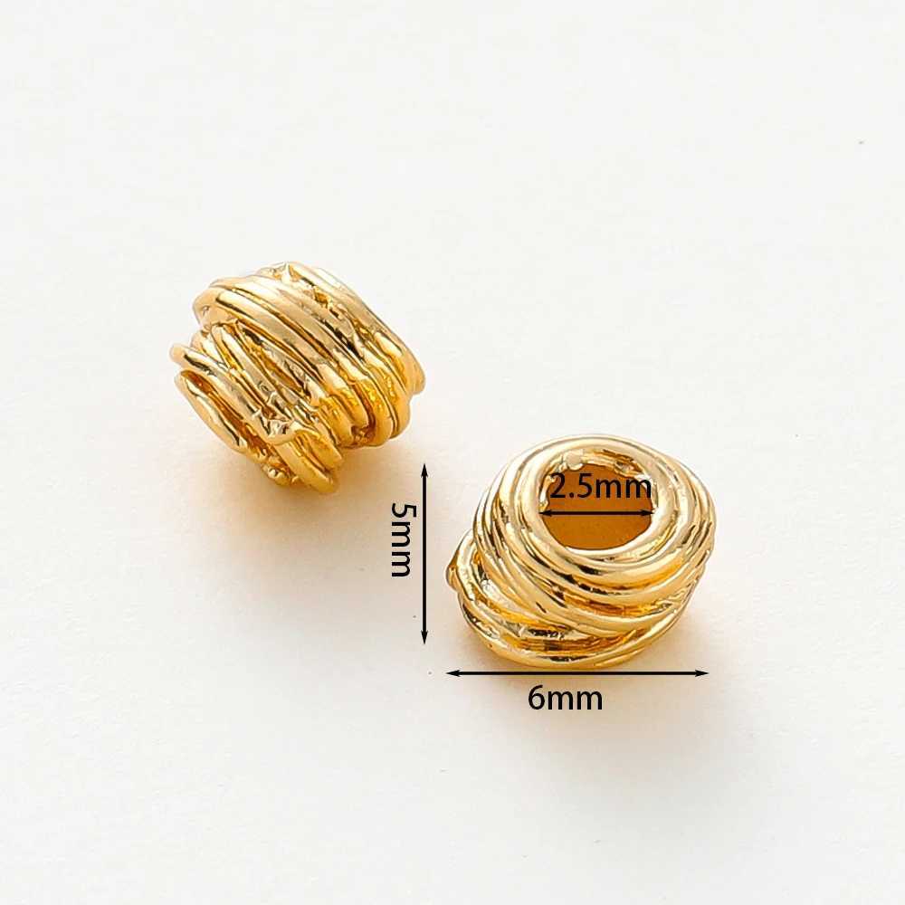 10/30/50Pcs/Pack 14K/18K Gold Plated Brass Weaving Ball Spacer Beads For DIY Bracelet Necklace Jewelry Making AccoriesXJ250517