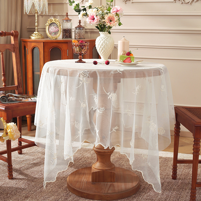 B397 lace light luxury high-end tablecloth French rectangular tablecloth retro TV coffee table cover cloth medieval atmosphere new