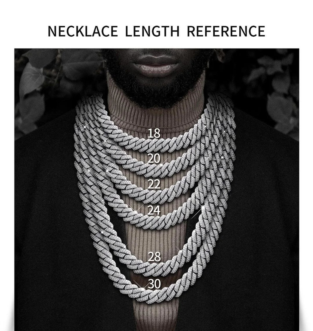 Iced out Rapper Hiphop Chian 14mm 18k Gold Plated 925 Silver Cuban link Men Chain 250509