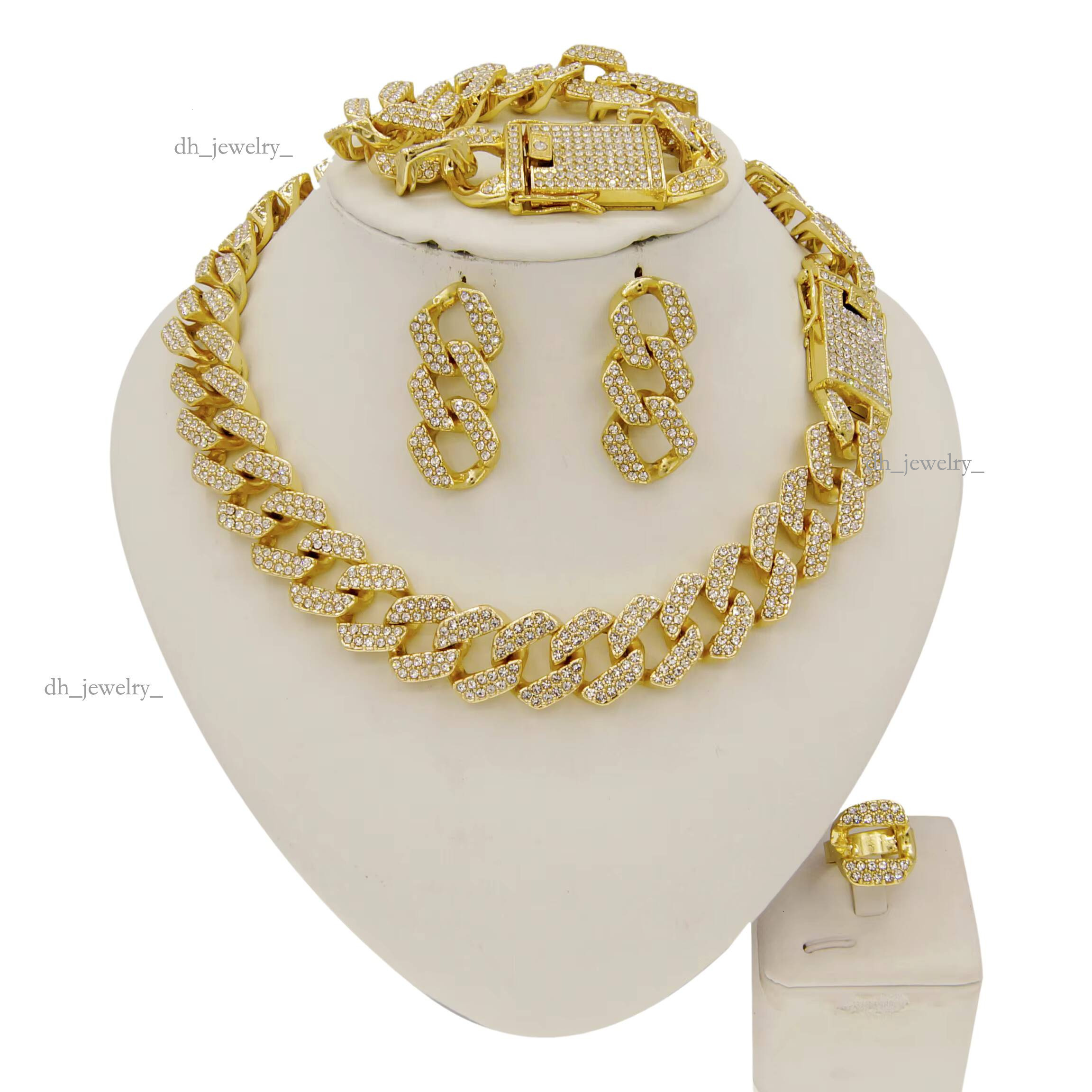 Zhuerrui Gold Dubai Engagement African Luxurious Jewelry Italian Pretty Jewellery Cuban Chain Hip Hop for Men and Women 20MM