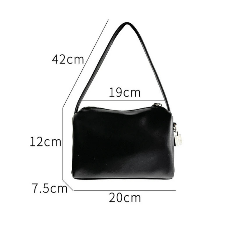 Classic Women Handbag Fashion Solid Color Boston Shoulder Bag PU Soft Leather Pillow Bag Retro Versatile Commuting Handbag 250515