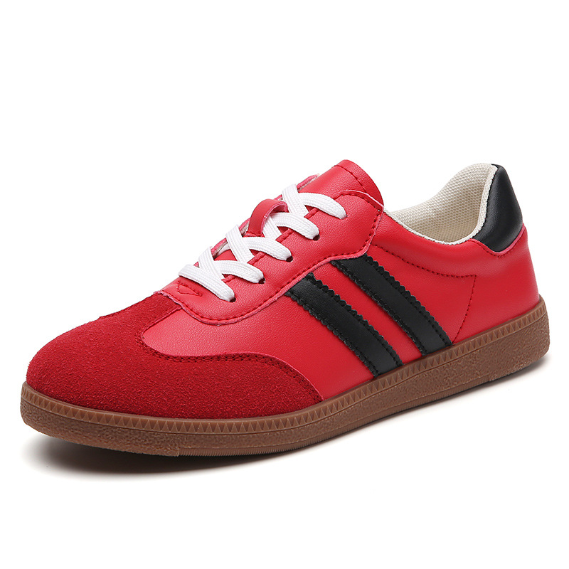 Free shipping for designer ladies 2025 cross-border large-sized casual flat shoes, color-matching retro ins sports sneakers, white sneakers, 35-44 siz