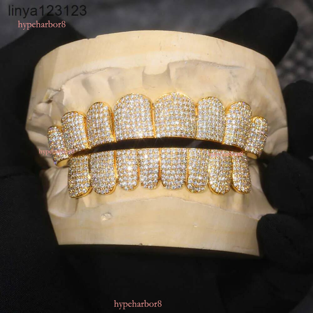 Personalized VVS Moissanite Dia Dental Grills Mens Hip Hop Jewelry 14K Gold Sier Iced Out Grillz for Teeth