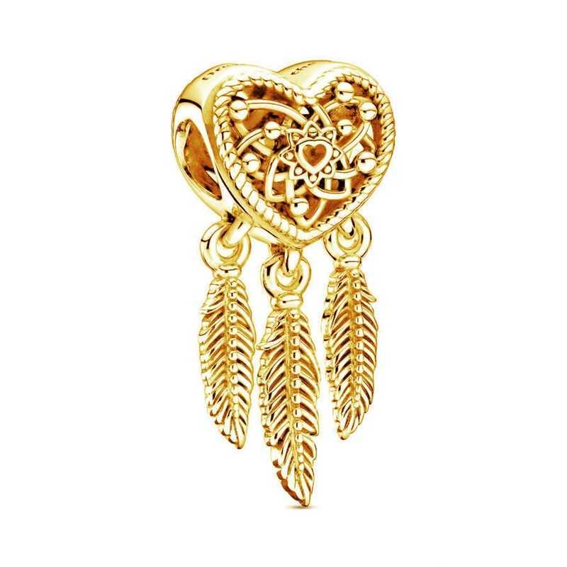 New Gold Plated Angel EyesPhoenix Kings Cake Dangle Charm Bead Fit Original 925 Sterling Silver Bracelet DIY JewelryXJ250517