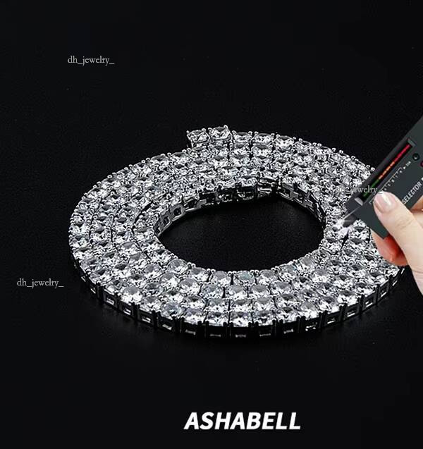 Pass dia tester Cubic Zirconia Moissanite Necklace Sier Dia Chain vvs moissanite tennis chain for Women or Men