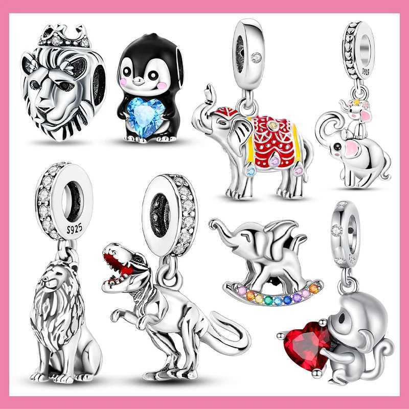 925 Sterling Silver Charm Bead Crown Lion Frog Charm Fit Bracelet Original Fashion for Women Jewelry DIY Making GiftXJ250517