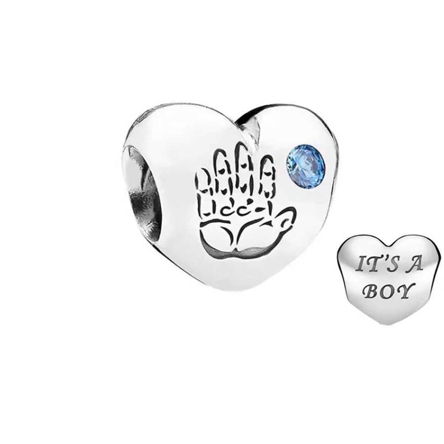 Hot Sale Blue Baby Bottle Shoes Baby Carriage Charm Beads Fit Original European 925 Sterling Silver Bracelet DIY Women JewelryXJ250517