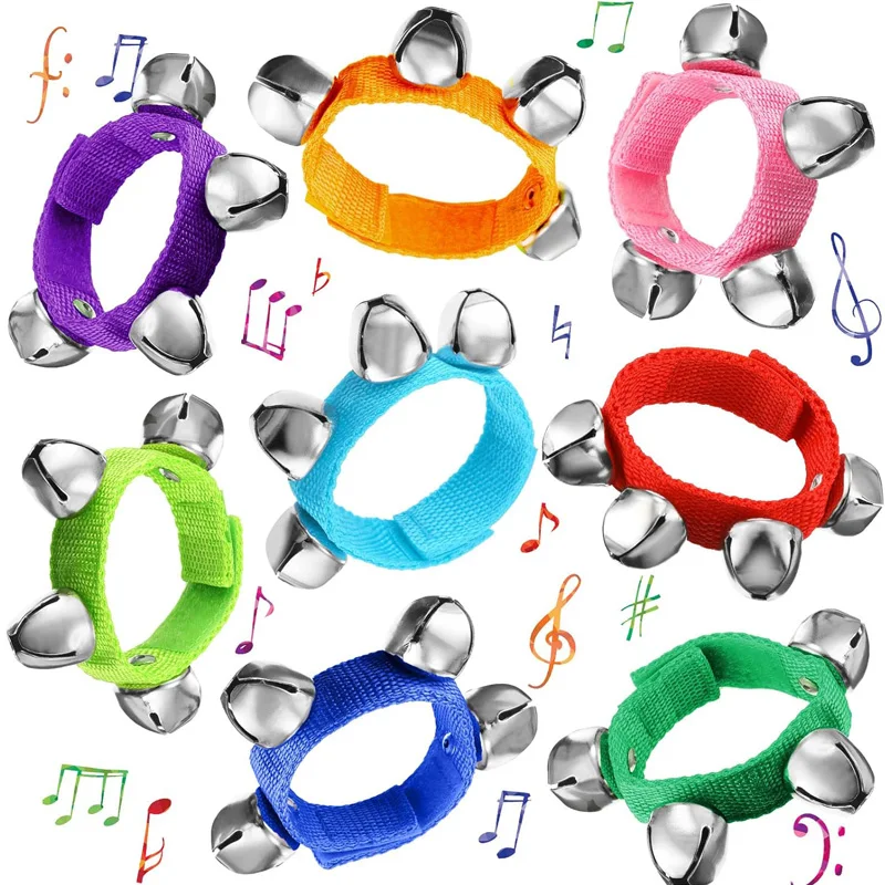 Rhythm Wrist Band Jingle Bells Musical Instruments Gift for Kids Hand Percussion Shakers Preschool Education Early Learning Toys