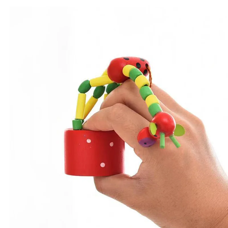 Cute Colorful Wooden Giraffe Pull Toy Finger Puppets For Kids Swing Dancing Animals Party Favors Bifthday Gifts Boys Girls