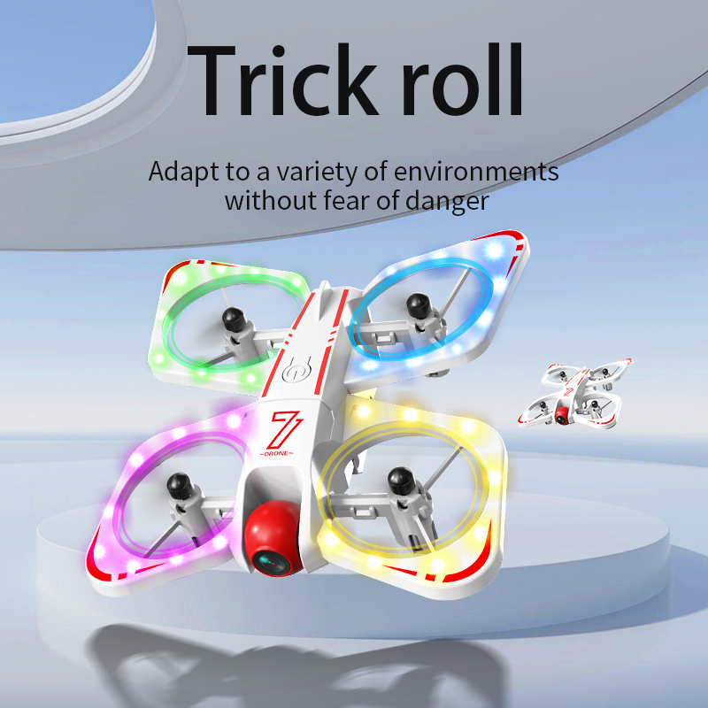 LED Stunt Flying 4K Professinal Mini Drone with Camera WIFI App Easy Control RC Plane FPV for Beginner Optical Flow Quadcopter
