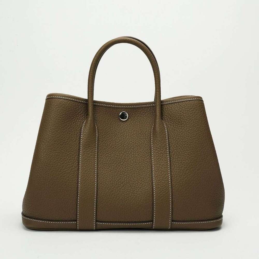 Tote Bag Handmade Wax Wire All Steel Hardware Garden Genuine Leather Tote Commuting Mommy Shopping Bag Women S Bag KQ