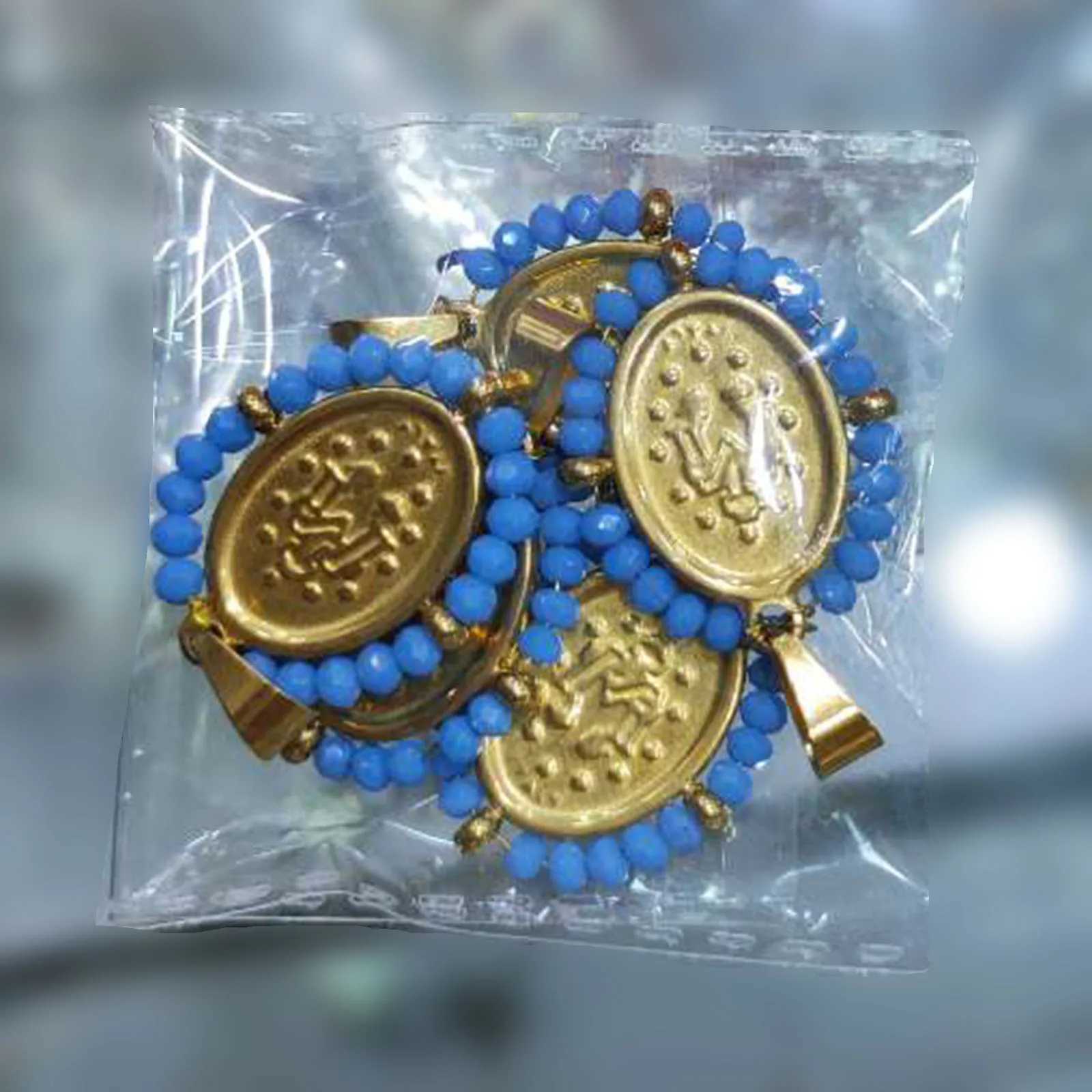 Stainless Steel Oval Religious Virgin Mary Pendants Colorful Glass Beads Charms For Necklace Jewelry Making Supplies 38x24mmXJ250517