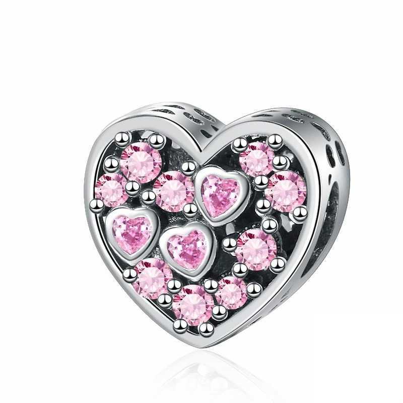 DIY Jewelry Pink Charm Potion Moon Flower Murano Glass Heart Dangle Beads Fit Original 925 Sterling Silver Pan BraceletXJ250517