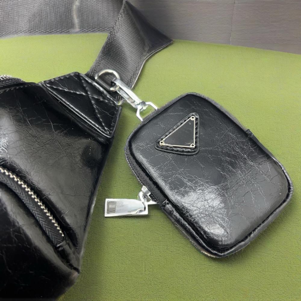 Casual black nylon cloth waist bag, new versatile and fashionable chest bag, large capacity unisex lightweight crossbody bag