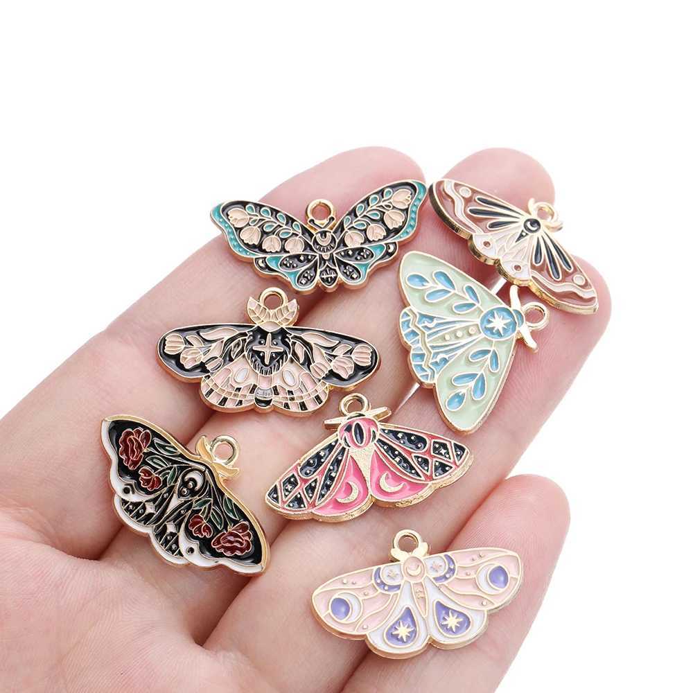 10Pcs/lot Drop Oil Alloy Metal Butterfly Charms Animal Pendants For DIY Bracelet Necklace Jewelry Making AccoriesXJ250517