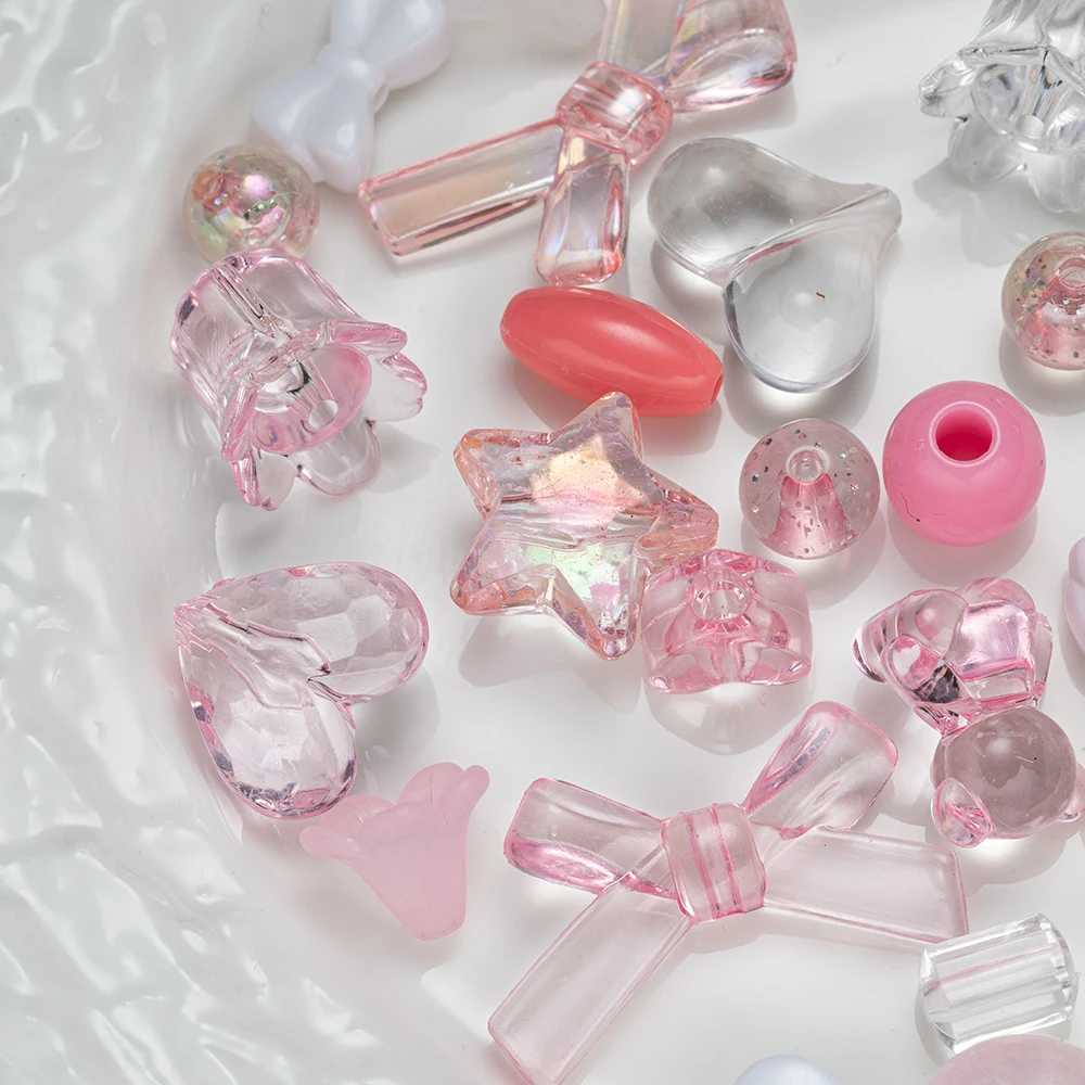 20pcs Mixed Style Acrylic Bow Flower Beads For DIY Handmade Phone Chain Bracelets Necklaces Jewelry Making Accories CraftsXJ250517